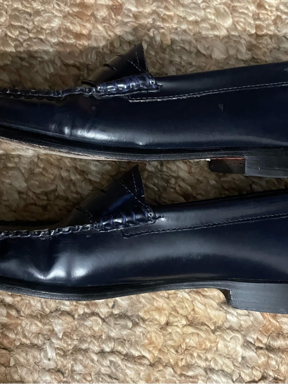 G.H. Bass & Co. Navy Leather Penny Loafers - Picture 4 of 4